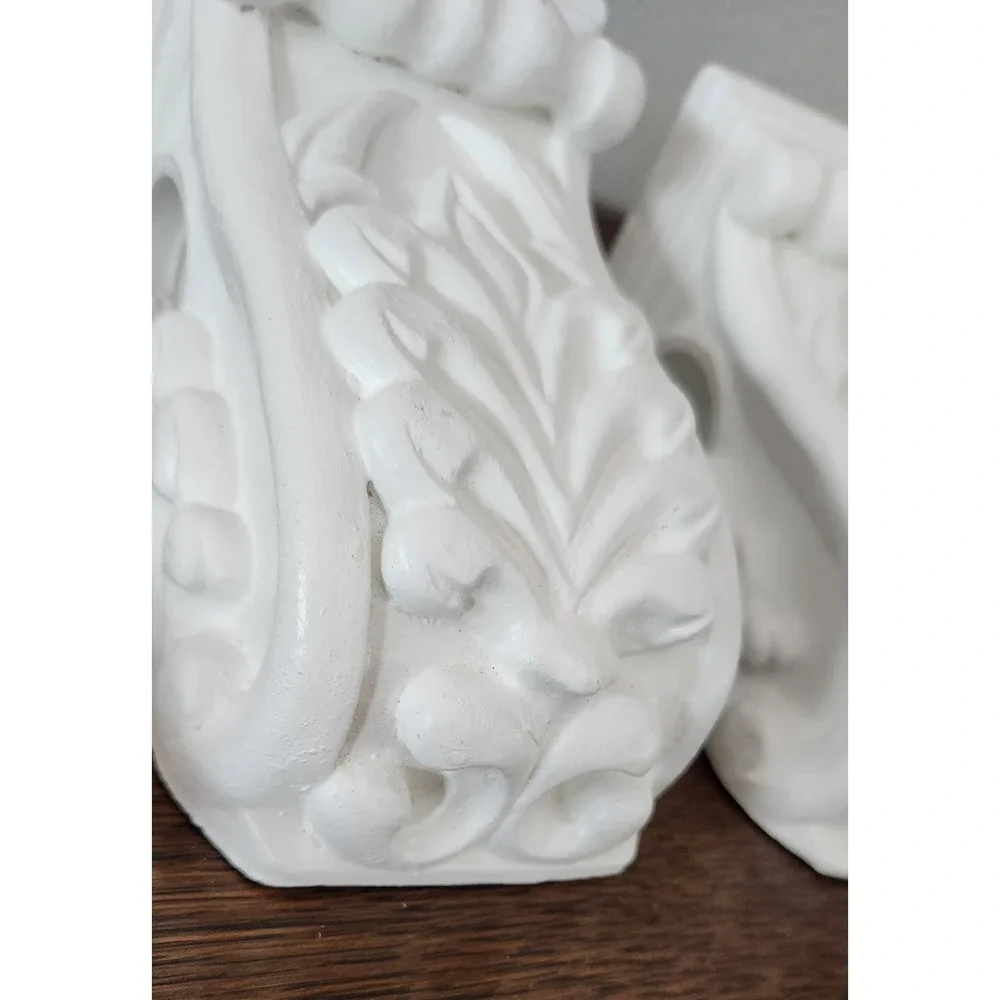 Pair of Drapery Sconce Corbels Curtain Rod Holders Fleur-de-lis French Victorian